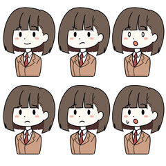 茶髪女子高生　人物アイコン