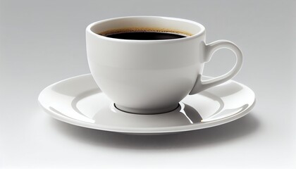 Obraz premium Black coffee in white cup. Generative AI, Generative, AI