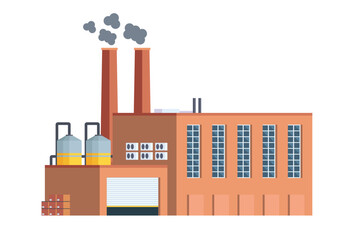 Vector element factory buildings flat design for city illustration