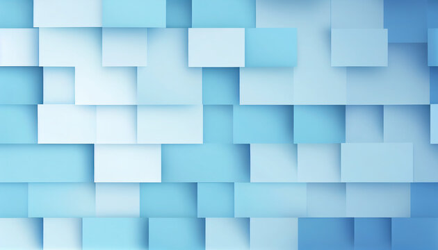 Abstract pale blue wallpaper with squares, generative AI