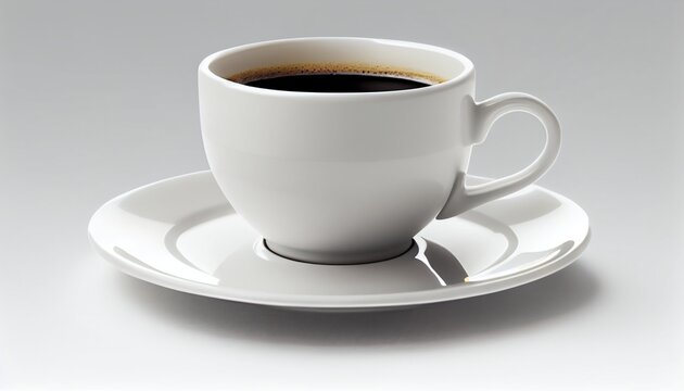 Black coffee in white cup. Generative AI, Generative, AI