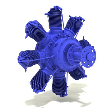 3d illustration. Aircraft rotary engine