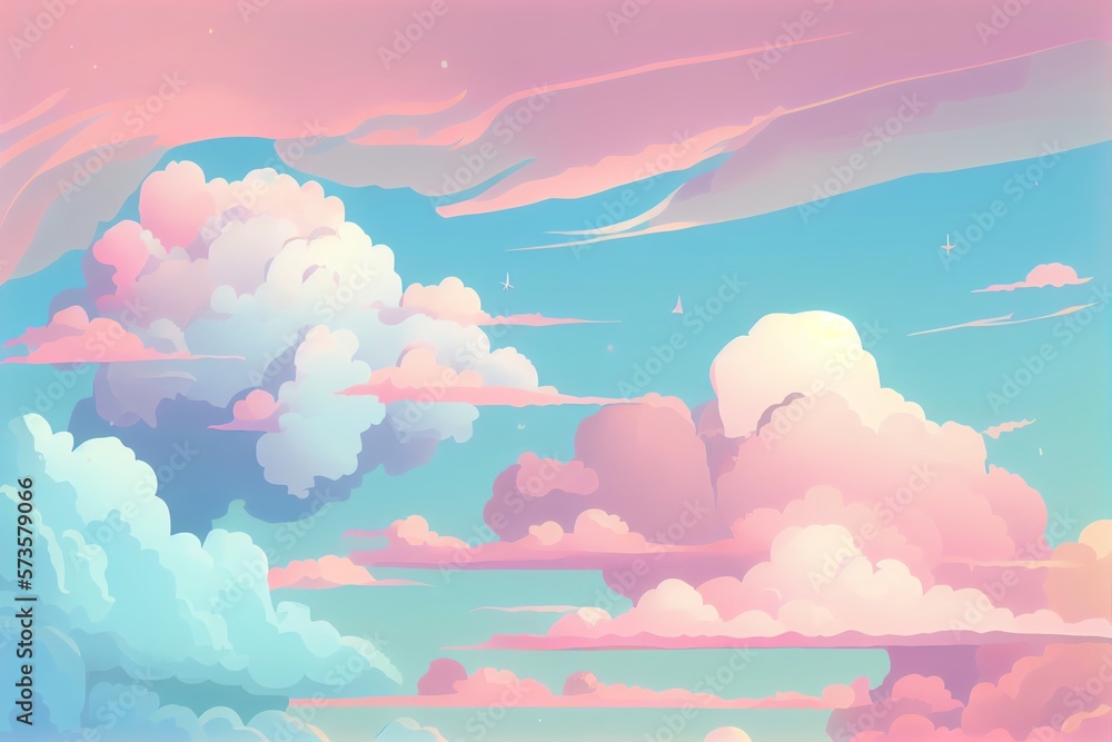 Canvas Prints pastel color of sky background. illustration graphic design . generative ai