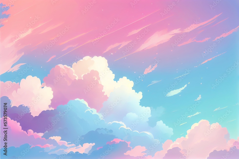 Canvas Prints pastel color of sky background. illustration graphic design . generative ai
