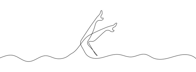 Continuous linear drawing of female legs. Single line drawing of female legs. Vector illustration. Line art of female legs