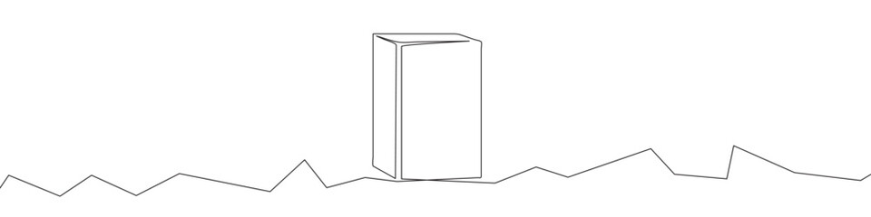 Continuous line drawing of cube icon. Cube linear icon. One line drawing background. Vector illustration. Cube continuous line icon