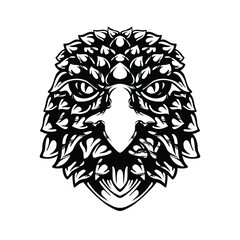 black and white tribal decorative eagle pattern tattoo