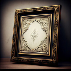 Blank canvas framed in ottoman style