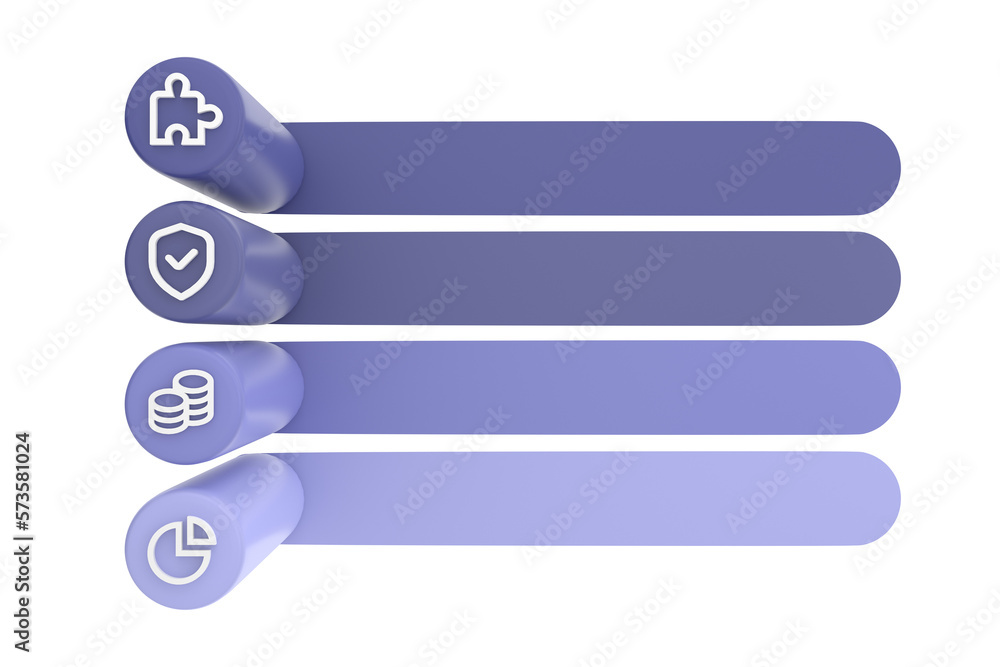 Poster perspective infographic pillars with shadows. presentation template. 5 step options. chart concept