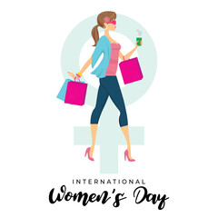 Happy International women's day creative banner design