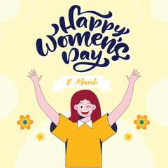 Happy International women's day creative banner design