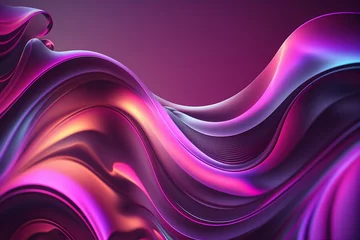 Fototapeten abstract liquid holographic background in pink and purple. Generative AI © pcperle
