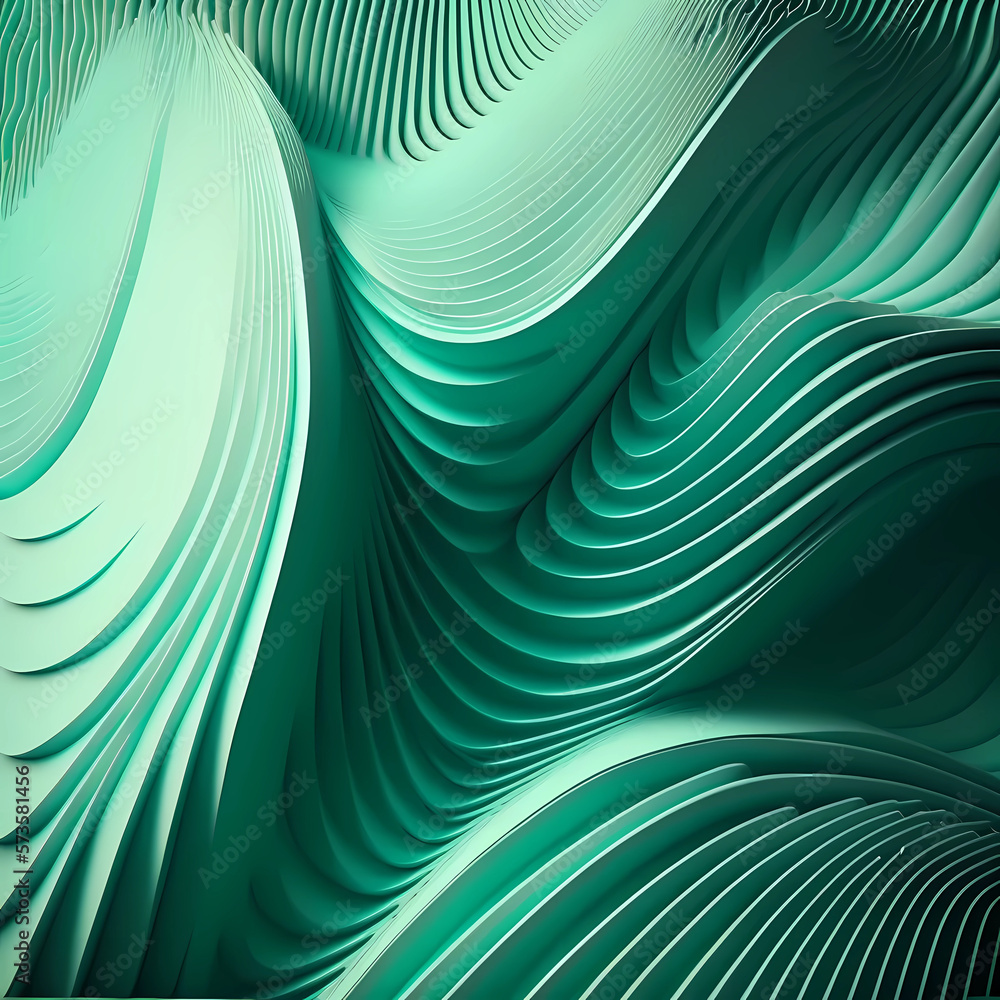 Poster abstract light green background with lines. generative ai