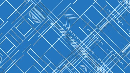 Mechanical Blueprint Kaleidoscope Background Video Animation