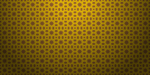 Islamic Background Vector Abstract Geometric Ornament pattern Backdrop For Moslem Ramadan Kareem Eid  Mubarak and Another Celebration Day Gold Dark Brown Gradient Color