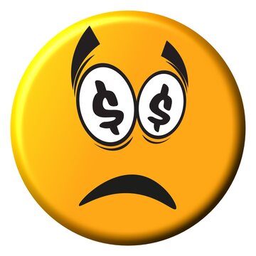 smiley face icon, money-oriented cartoon
