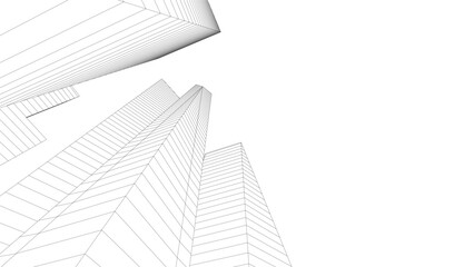 Obraz na płótnie Canvas City skyscrapers 3d illustration 3d rendering