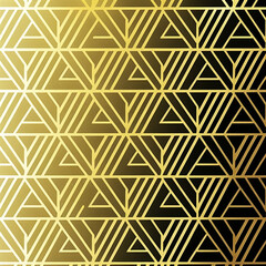 Abstract geometric pattern. A seamless vector background. Gold and black ornament. Graphic modern pattern. Simple lattice graphic design