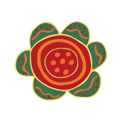 Vintage Colorful flower isolated on white background. Vector illustration