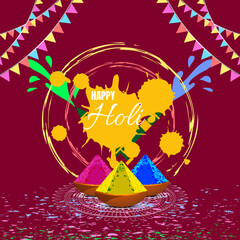  flat design holi festival colourful background
