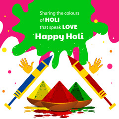 flat holi festival illustration.