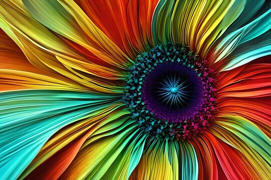 Beautiful Abstract Colorful Flower Design. Generative AI