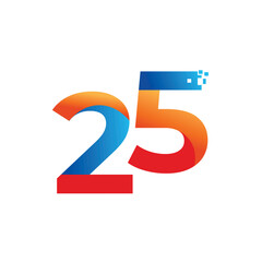 25th year anniversary celebration logo design