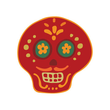 sugar skull. Mexican Dia de los Muertos (Day of the Dead) sugar skull icon. doodle. clipart. vector illustration