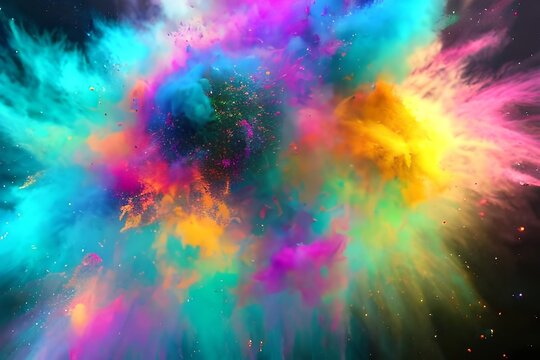 Colourfull powder explosion