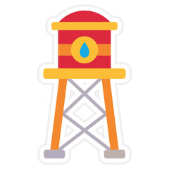 Water Tower Sticker Icon
