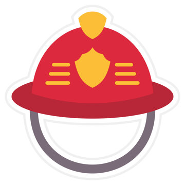Firefighter Helmet Sticker Icon