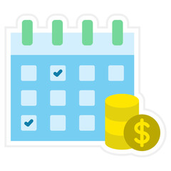 Obraz premium Calendar Sticker Icon