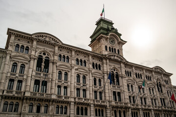 Fototapeta na wymiar View of the Town Hall of Trieste, Friuli Venezia Giulia - Italy
