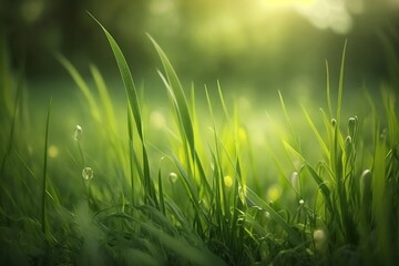 Green Grass Background, Generative AI