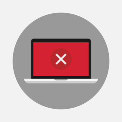 Color image of laptop. Vector illustration