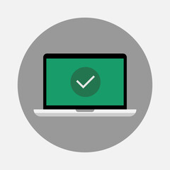 Color image of laptop. Vector illustration