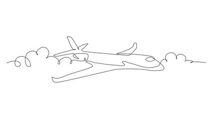Continuous line art jet plane drawing for vector illustration, business transportation. transportation in the air. graphic design modern continuous line drawing