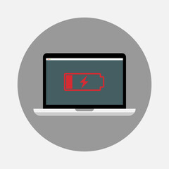 Color image of laptop. Vector illustration