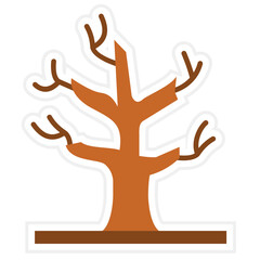Dry Tree Sticker Icon