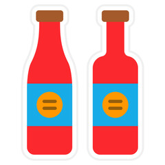 Wine Bottles Sticker Icon