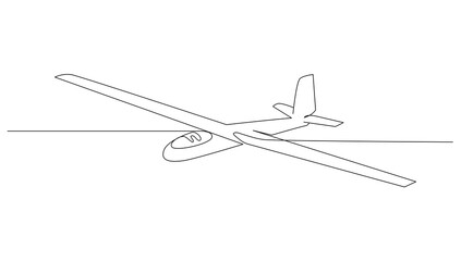 Continuous line art Air gliding for vector illustration, extreme sports. graphic design modern continuous line drawing