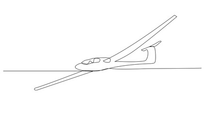 Continuous line art Air gliding for vector illustration, extreme sports. graphic design modern continuous line drawing