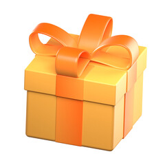 yellow birthday gift 3d render