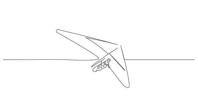 recommend clip art: Continuous line art Hang gliding for vector illustration, extreme sports. graphic design modern continuous line drawing