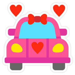 Wedding Car Sticker Icon