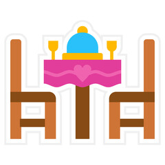 Wedding Dinner Sticker Icon