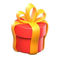 red birthday gift 3d render