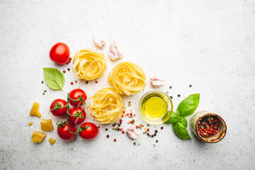 Pasta background top view