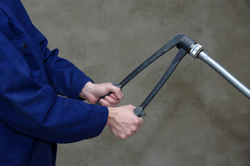 Plumber installing  heating systems