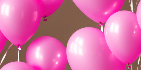 Festive pink balloons seamless texture, pattern background (created with Generative AI)